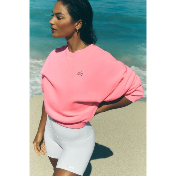 Alo Yoga Cropped Accolade Crewneck Sweater Size Small - Picture 1 of 5